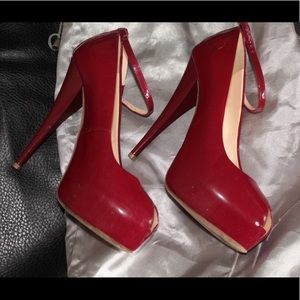Red Patent Peep Toe Giuseppe Zanotti Heels